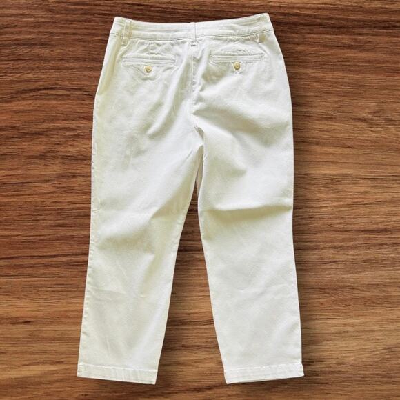 Tommy Bahama Live the Island Life White Ankle Cotton Blend Pant Sz 6 - Picture 2 of 9